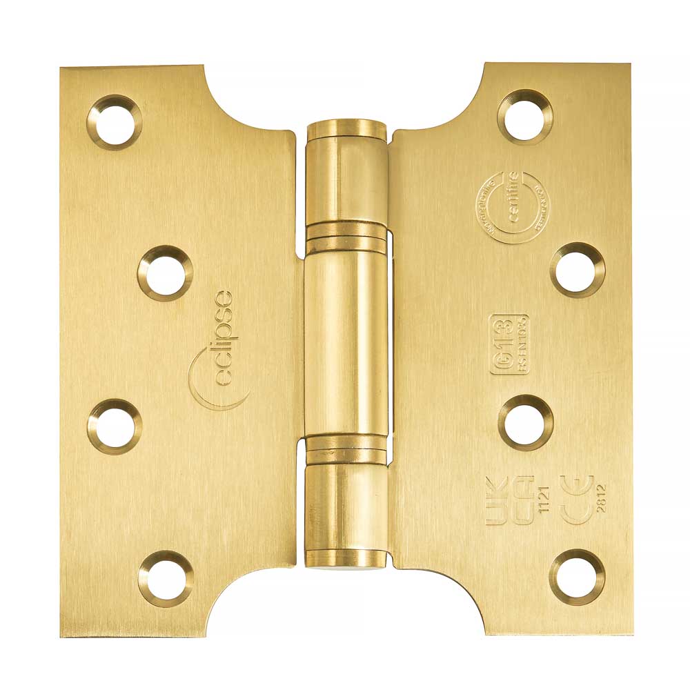 Eclipse 4 inch (102mm x 51mm) Parliament Hinge Grade 13 - Satin Brass (Sold in Pairs)